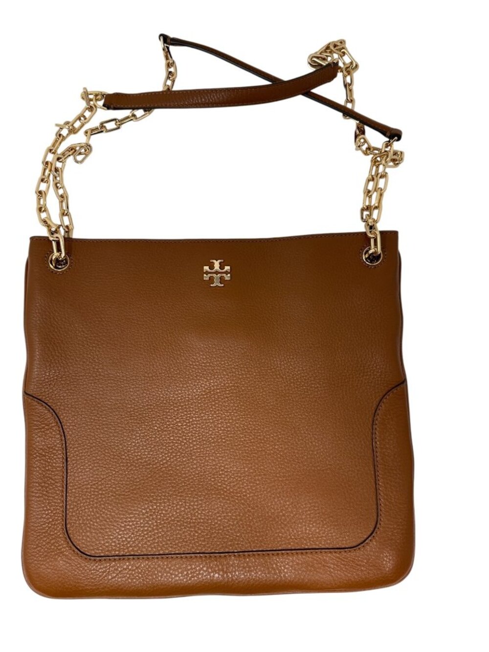 Tory Burch Marsden Swingpack Shoulder Bag Cognac Pebbled Leather